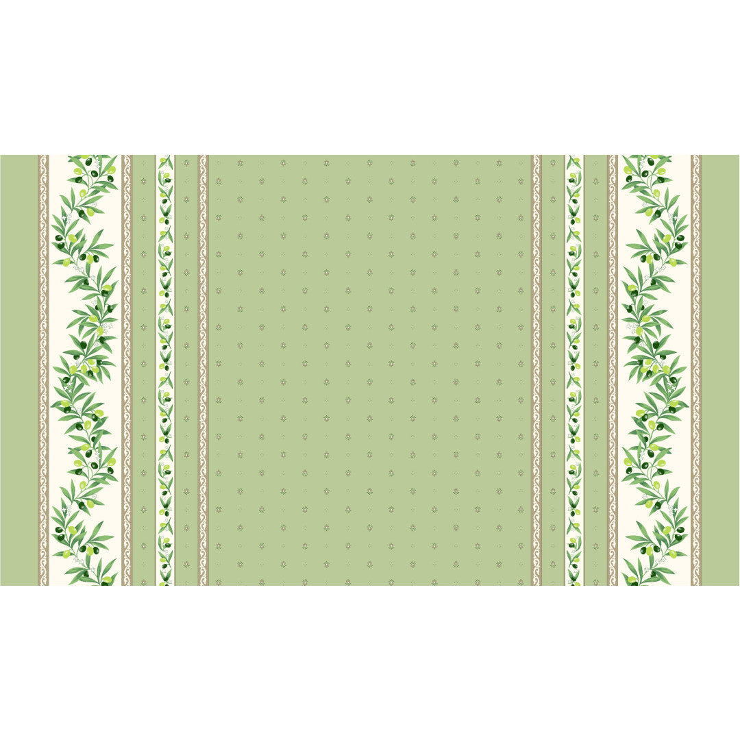 Ramatuelle Grønn – Rektangulær akrylbelagt provenceduk 150 x 250, mønster