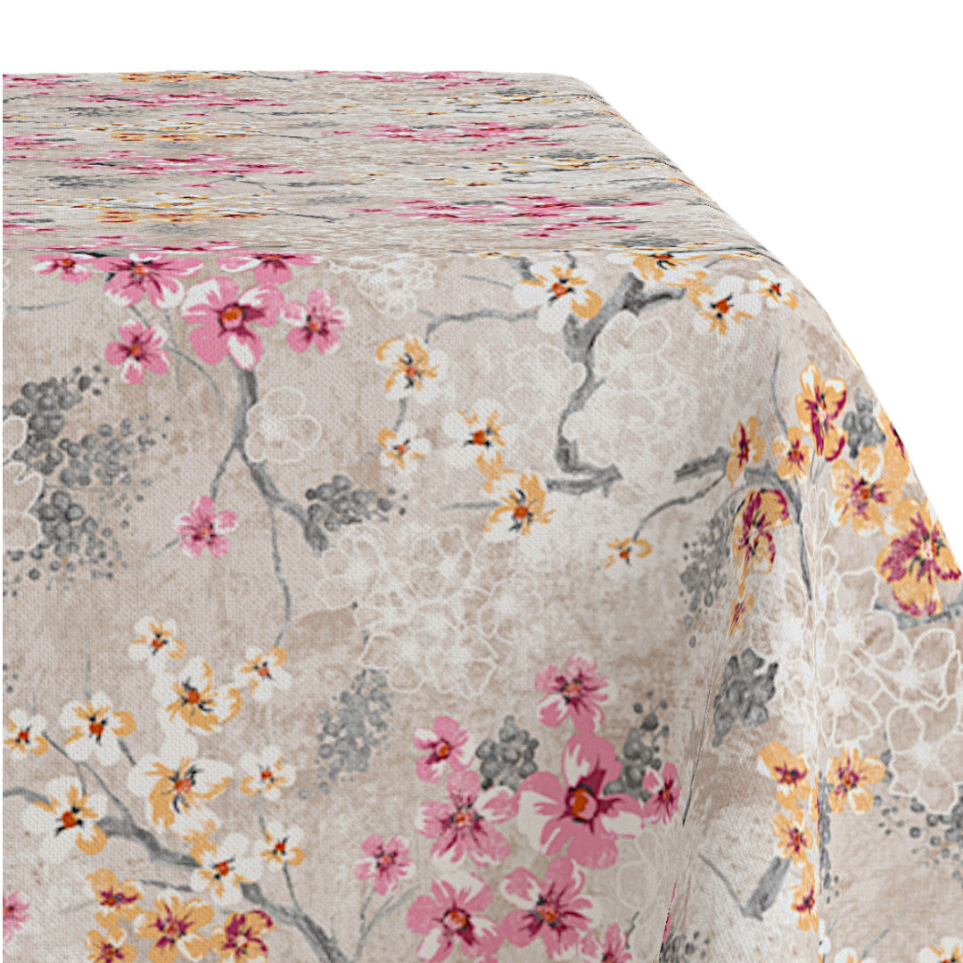 Rovira Forårsblomst – Akrylduk med svampetrykk og blomsterprint, mønster