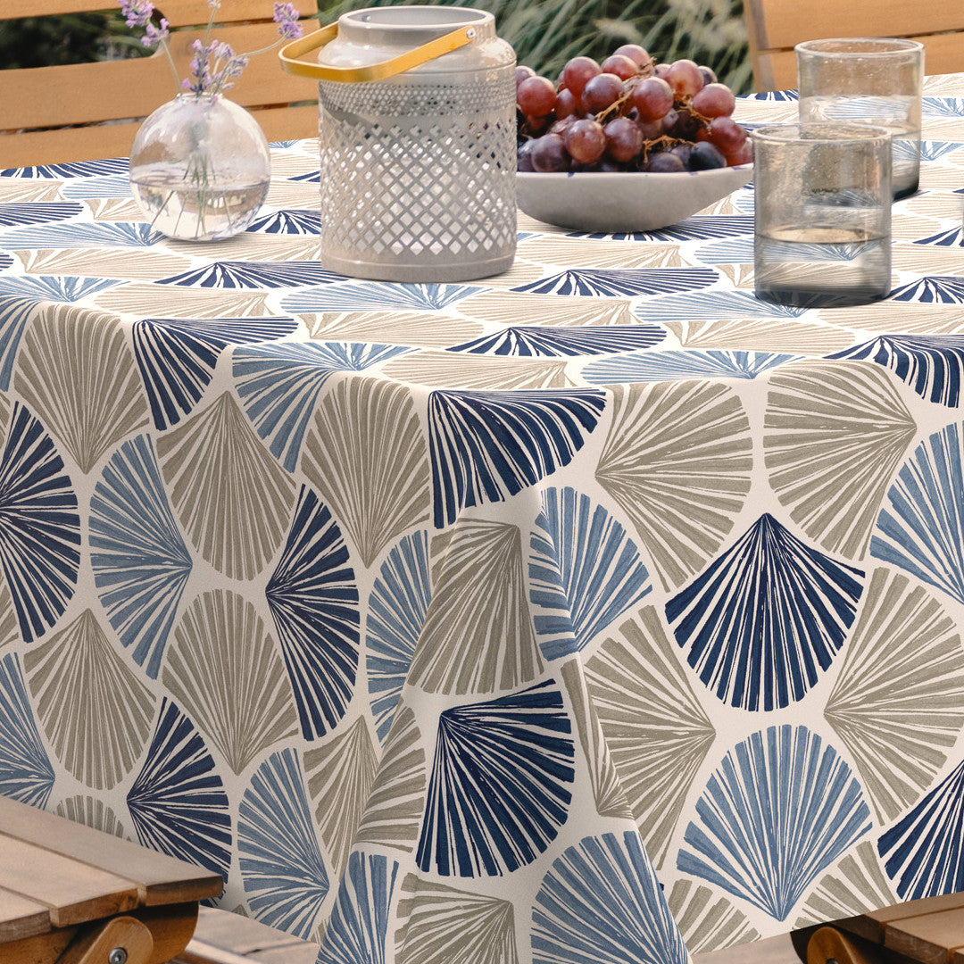 Seashells – Ekstra kraftig voksduk med skjellmønster, hjørne