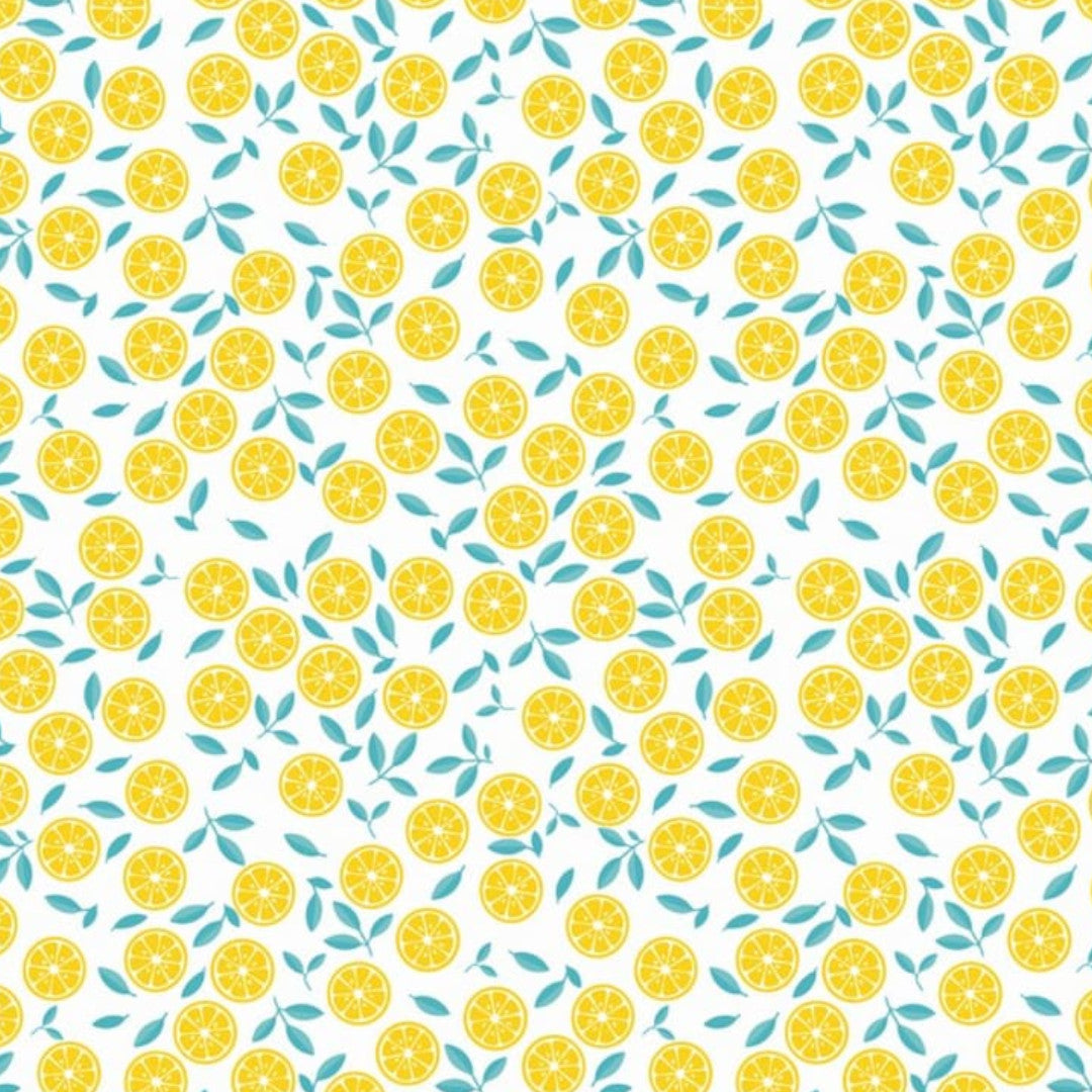 Slice Me Up Limonata – Captain Cook voksduk med grafisk sitrusprint, mønster