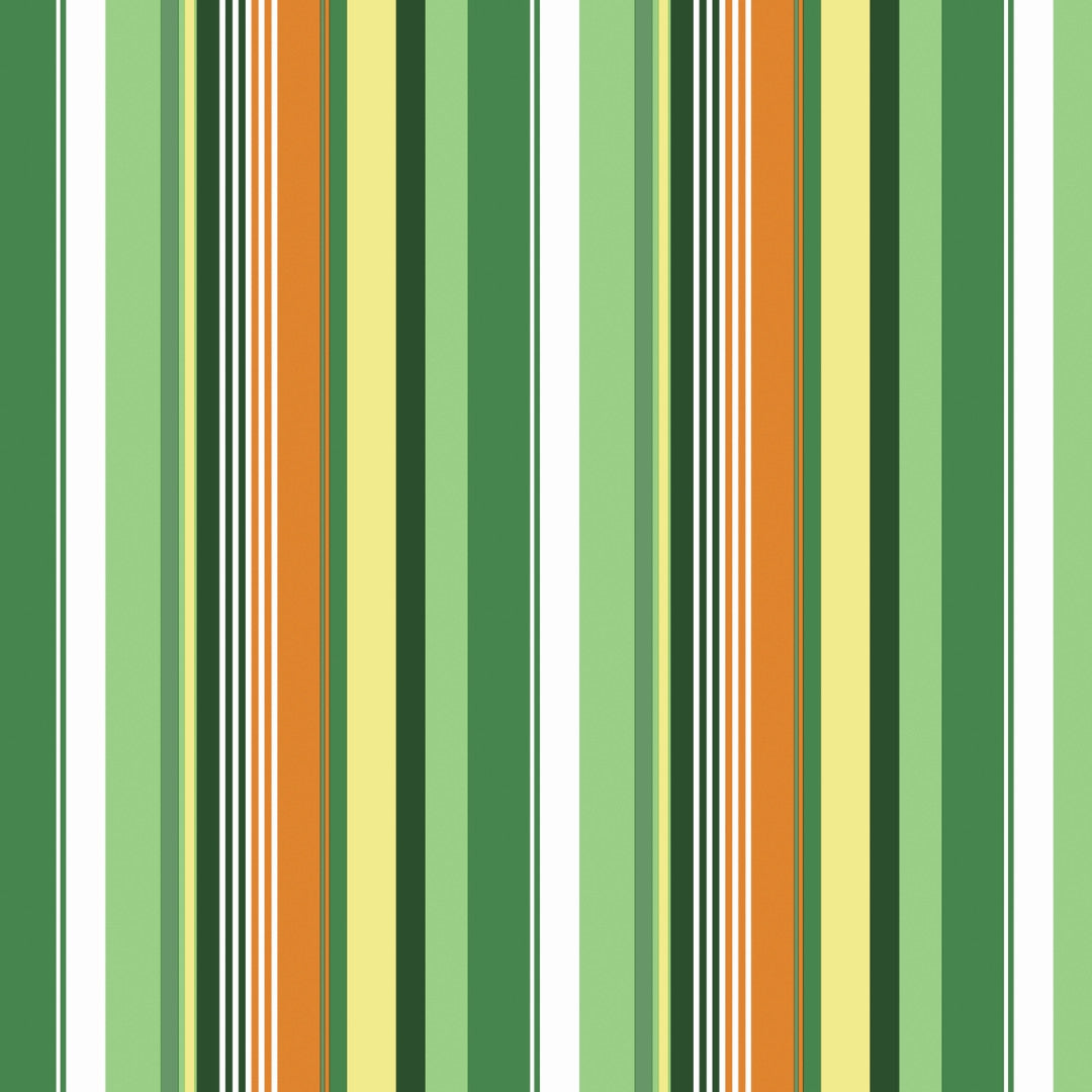 Sommerstriper – Grønn og oransje stripete voksduk mønster