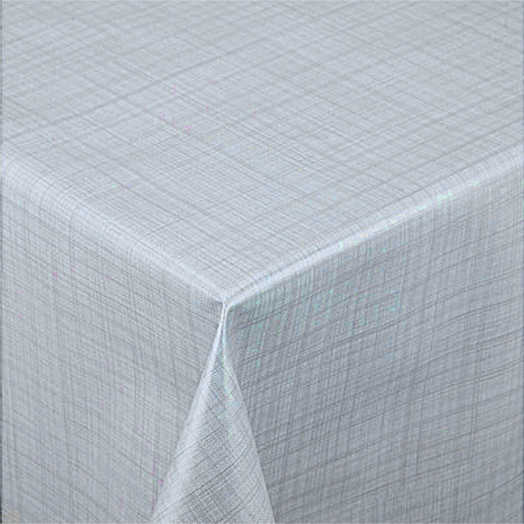 Steel Mist – Glatt voksduk i musegrå med fint grafisk mønster