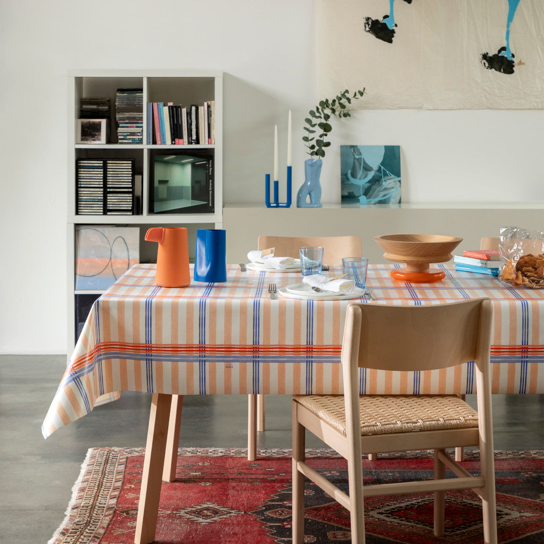 Tea Milady? Salmon – Lola voksduk med stripete design, miljø