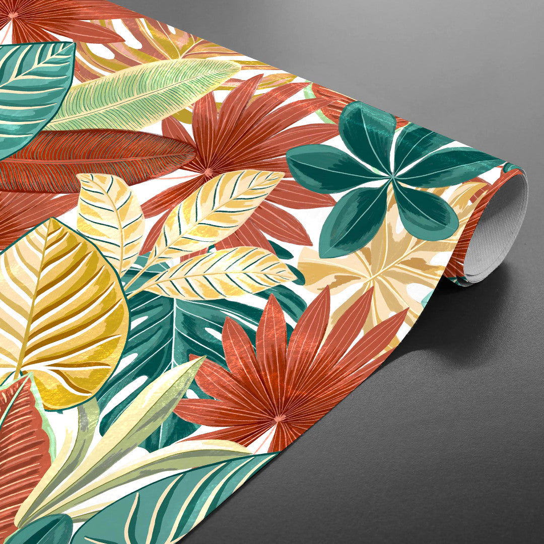 Textilia Ardenia - Voksduk med dekorativt bladmønster rullet