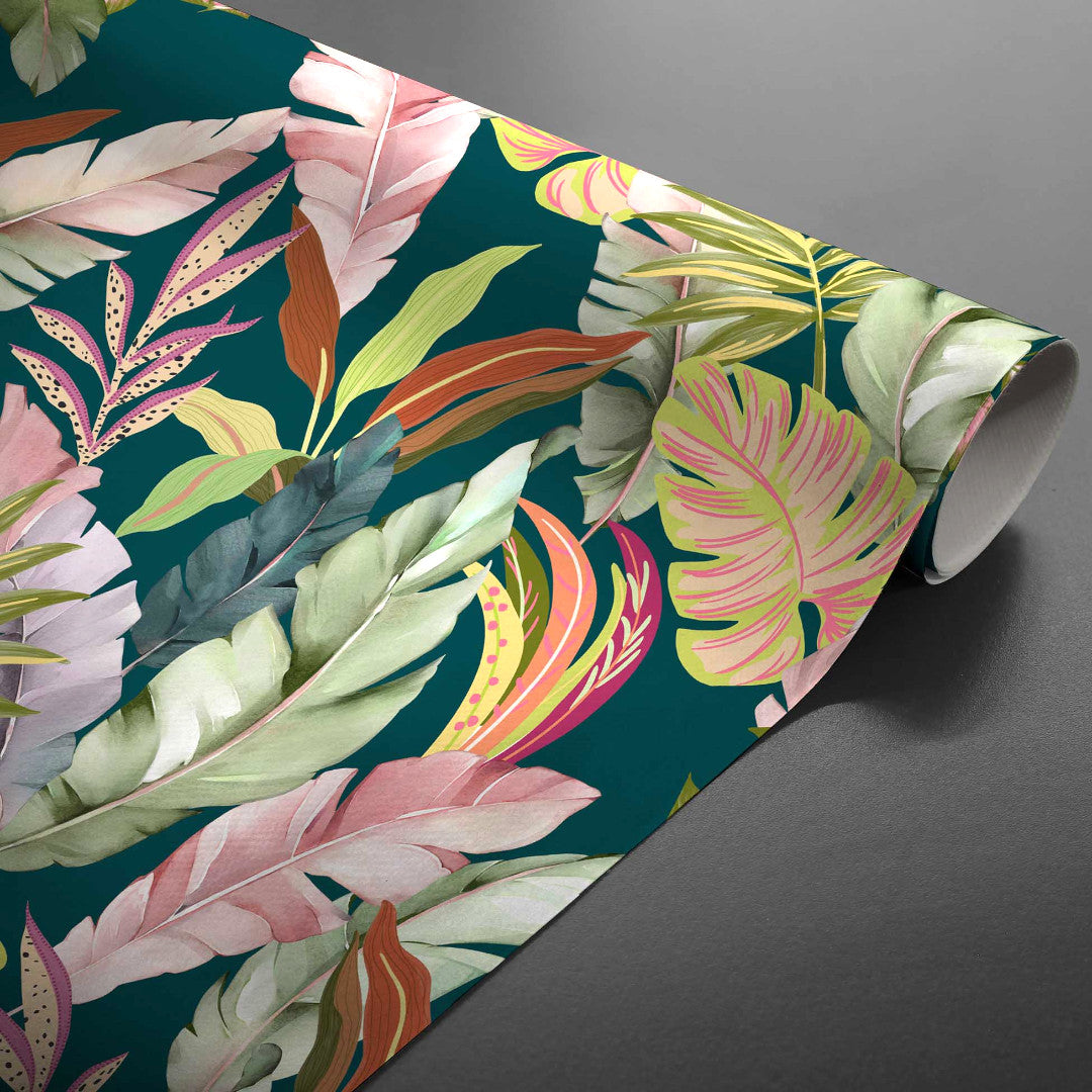 Textilia Galapao - Voksduk med frodig bladmønster rullet