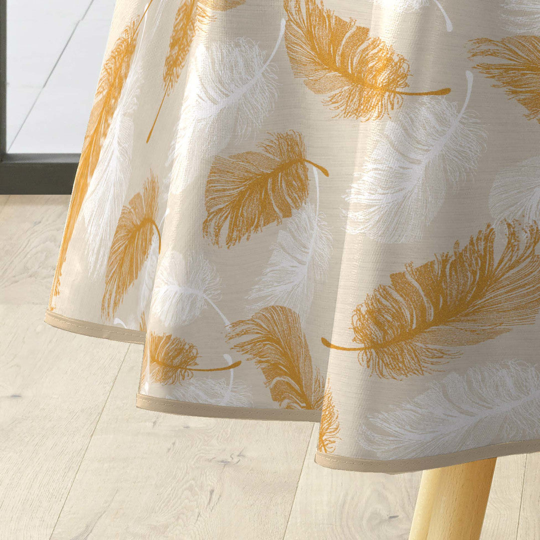 Textilia Glitter Sarina – Rund voksduk Ø 155 cm, nærbilde kant