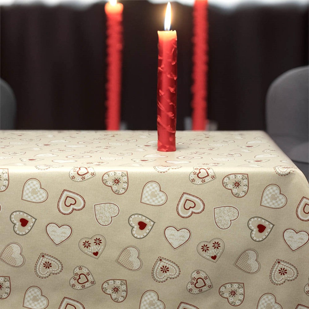 Voksdug med romantiske hjerter