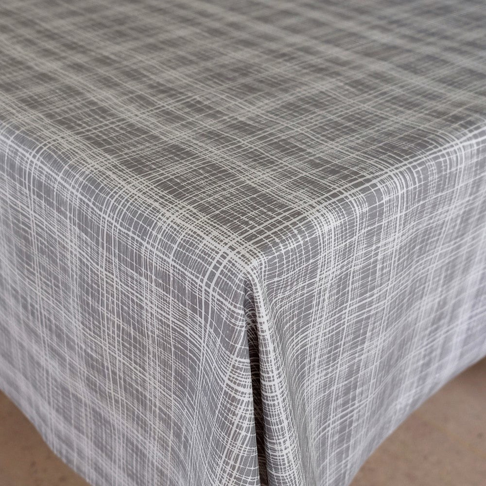 Flow Grey - Elegant akrylduk med enkelt strekemønster, 140 cm