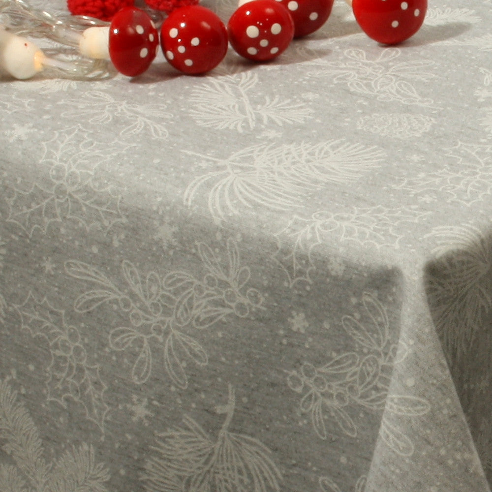 Juleduk – Jule filigran, akrylduk i lys grå