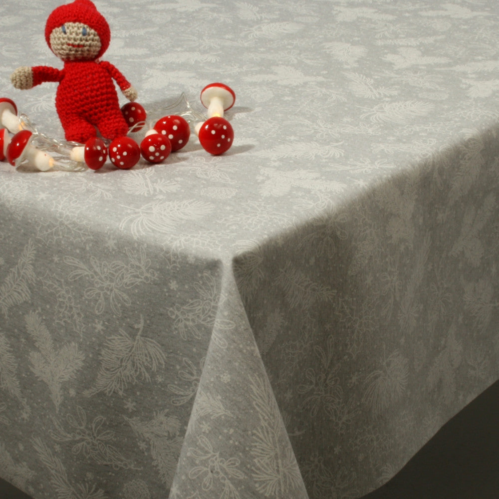 Juleduk – Jule filigran, akrylduk i lys grå