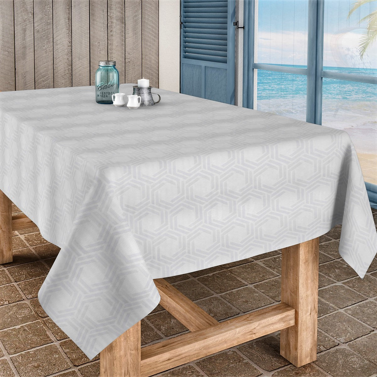 Modigliani Blanco, jacquardvevd akrylduk, 180 cm bred