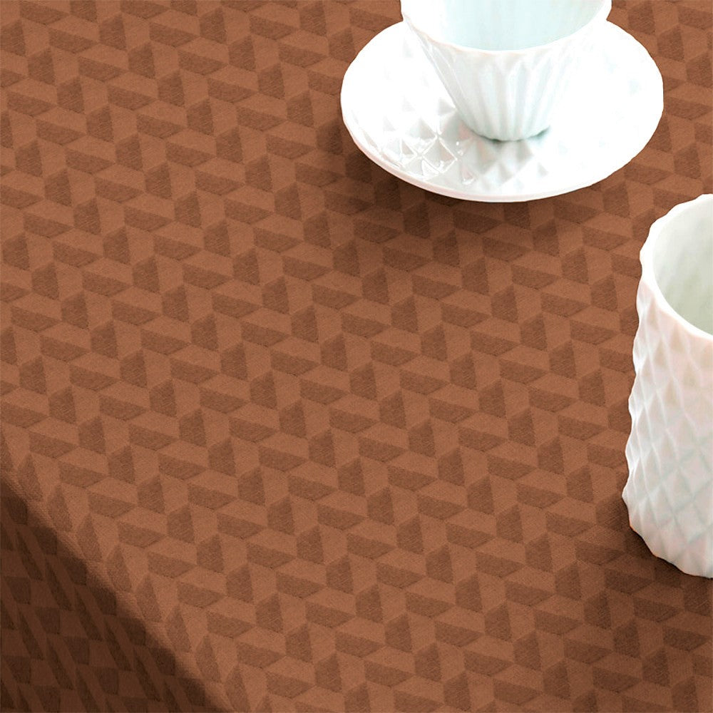 Oslo cognacfarget 160 cm, damaskvevd akrylduk med antiskli