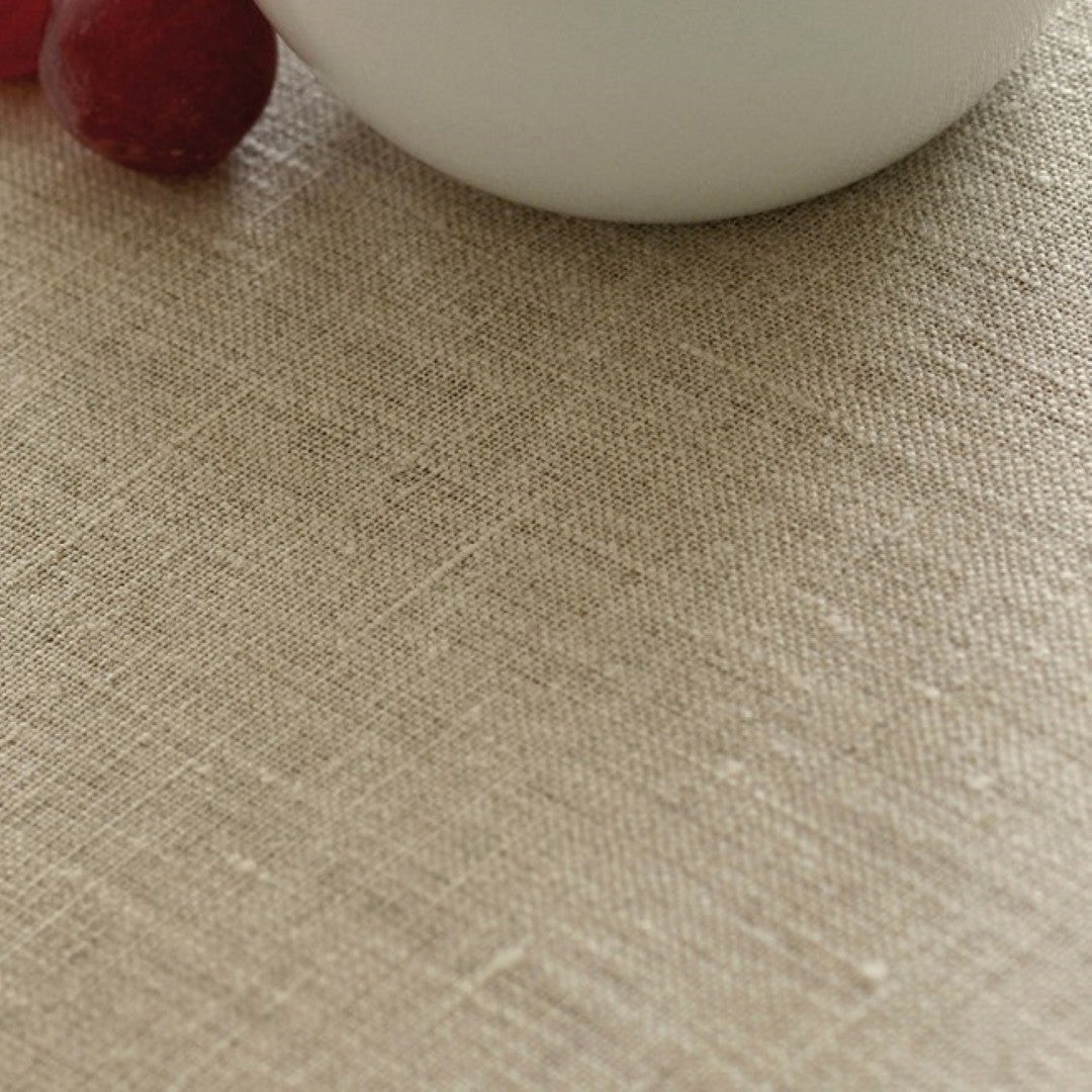 Ensfarget linneduk - Ensfarget duk i 100 % lin med akrylbelegg - Natur