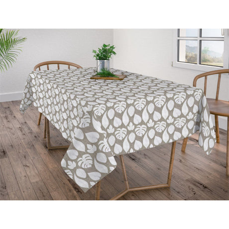 Velez – Akrylduk med hvite blader, 140 cm