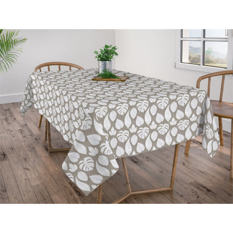 Velez – Akrylduk med hvite blader, 140 cm