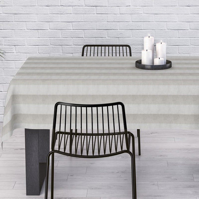 Welss Lino beige, jacquardvevd akrylduk, 140 cm bred