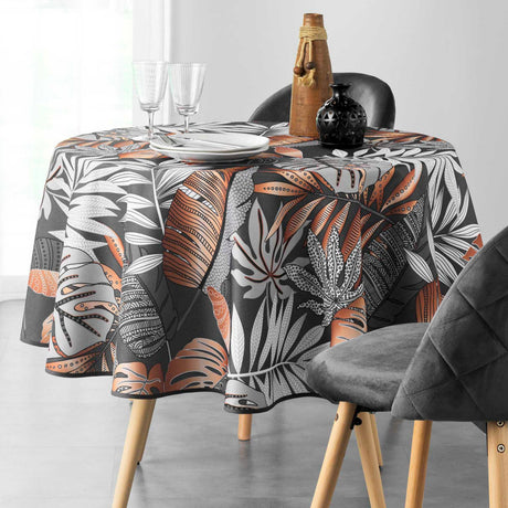 Alianor Antracit Ă 180 cm, rund bordduk med flekkavvisende behandling