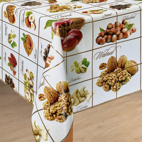 Alverdens nĂžtter â hvit voksduk med deilige nĂžtter