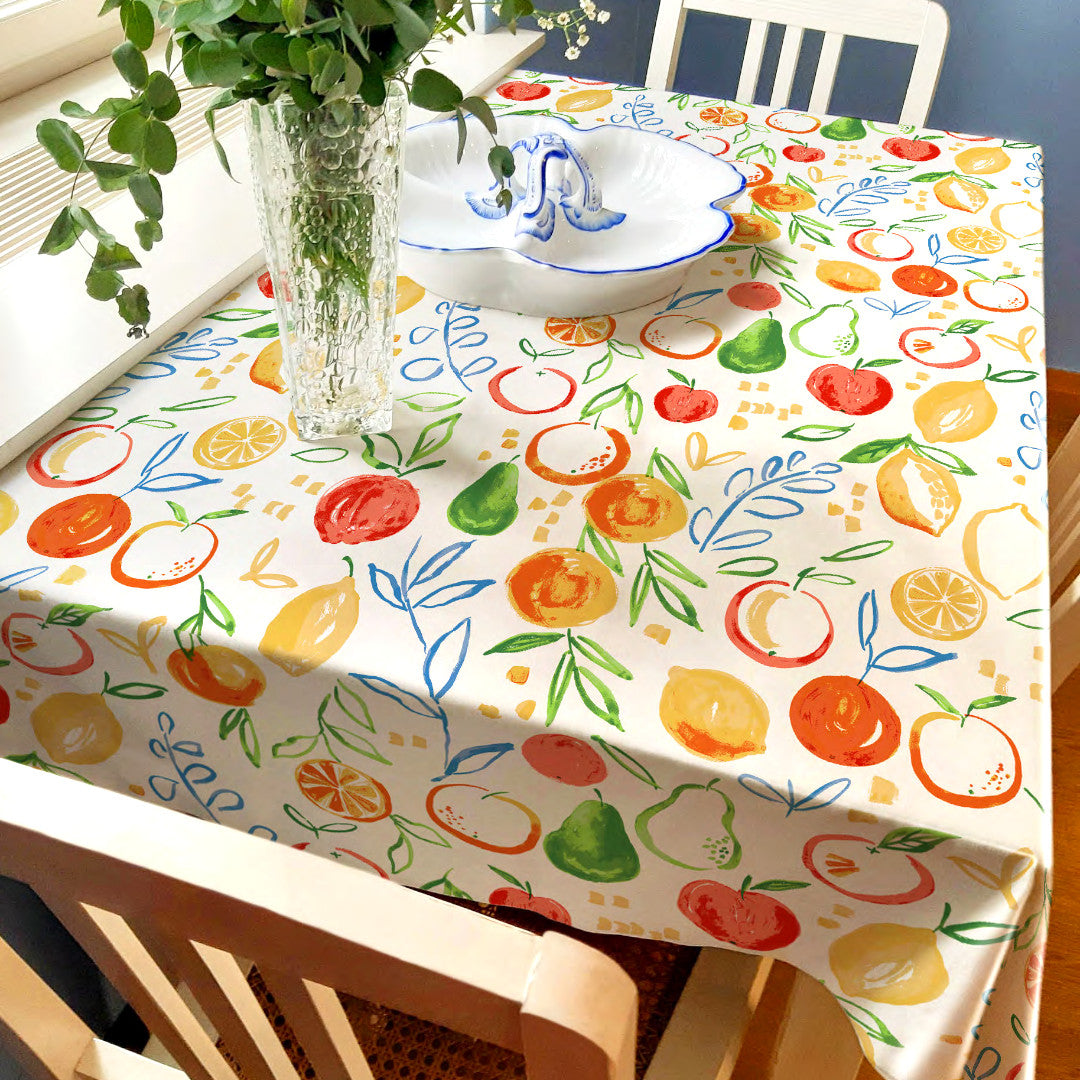 Amanda Hvit – voksduk med frukt