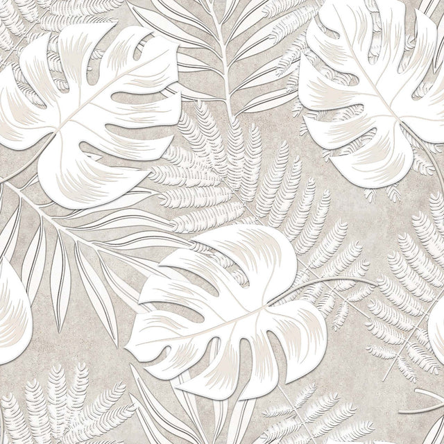 Amber Luxury, Sand - Voksduk med tropiske blader