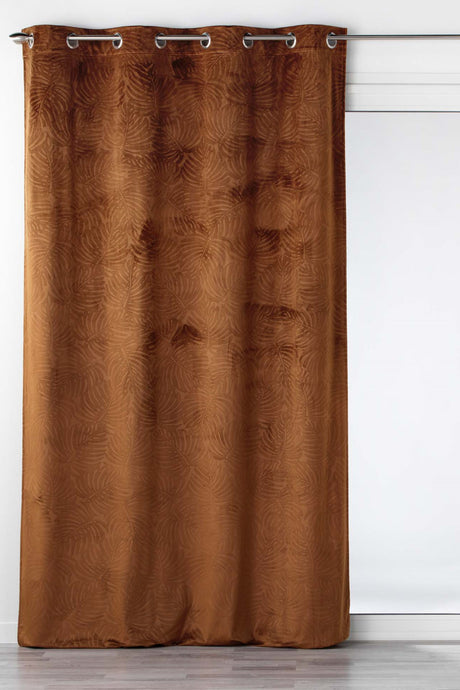 Analia preget velur Brun – Mørkleggingsgardin 140 x 240 cm