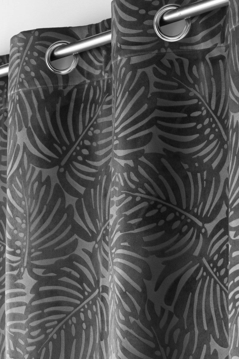 Analia preget velur Antrasitt – Mørkleggingsgardin 140 x 240 cm nærbilde