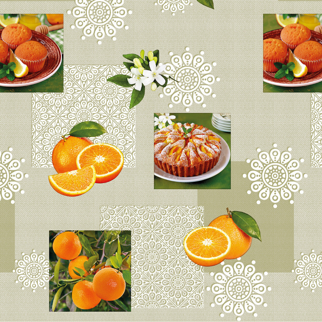 Appelsinenes verden – voksduk med appelsiner