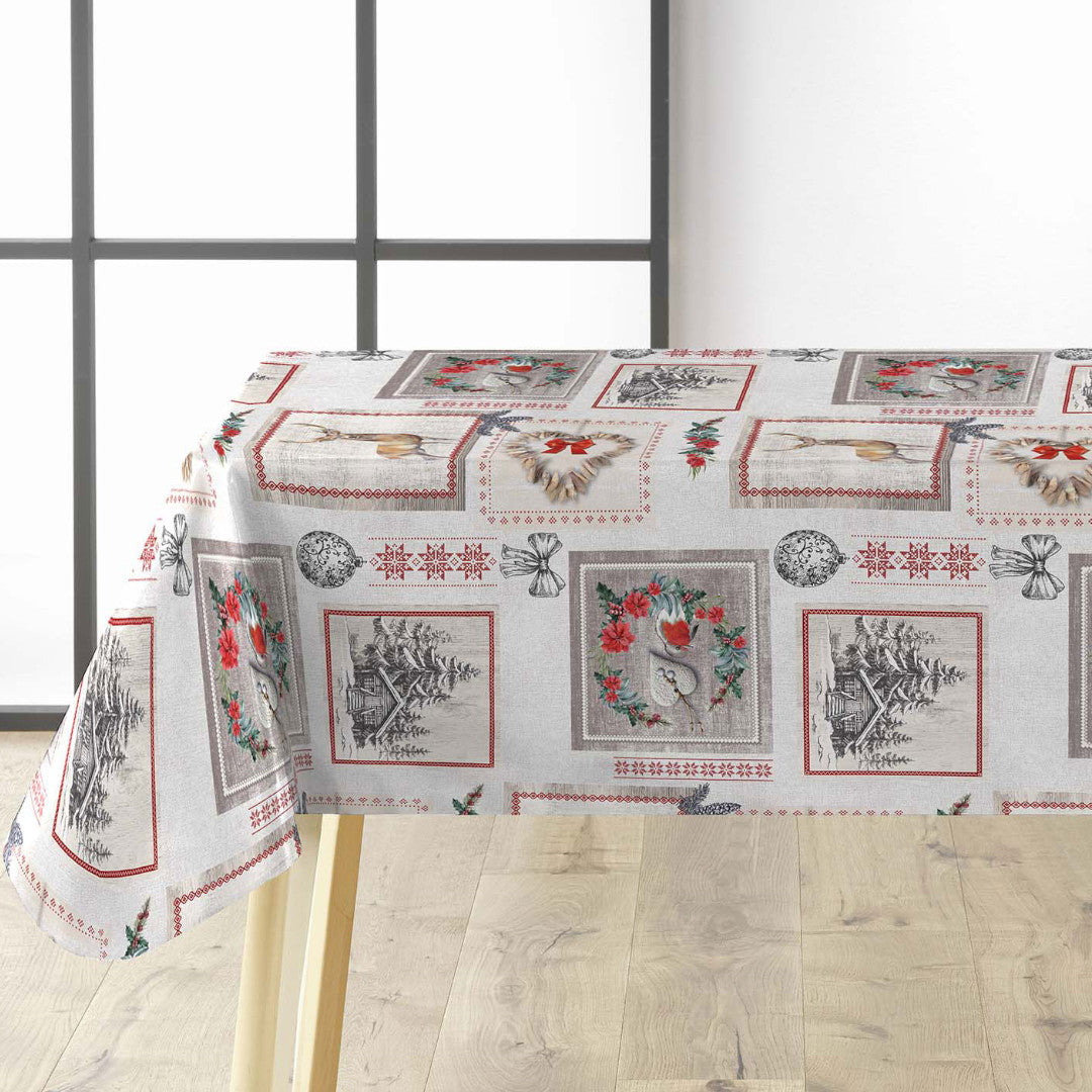 Avoriaz – Julevoksduk på bord med vintermotiver