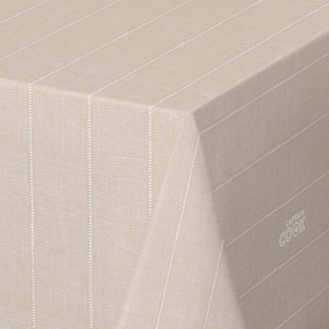 Balance Cake - 160 cm bred voksduk med stripet mønster i beige