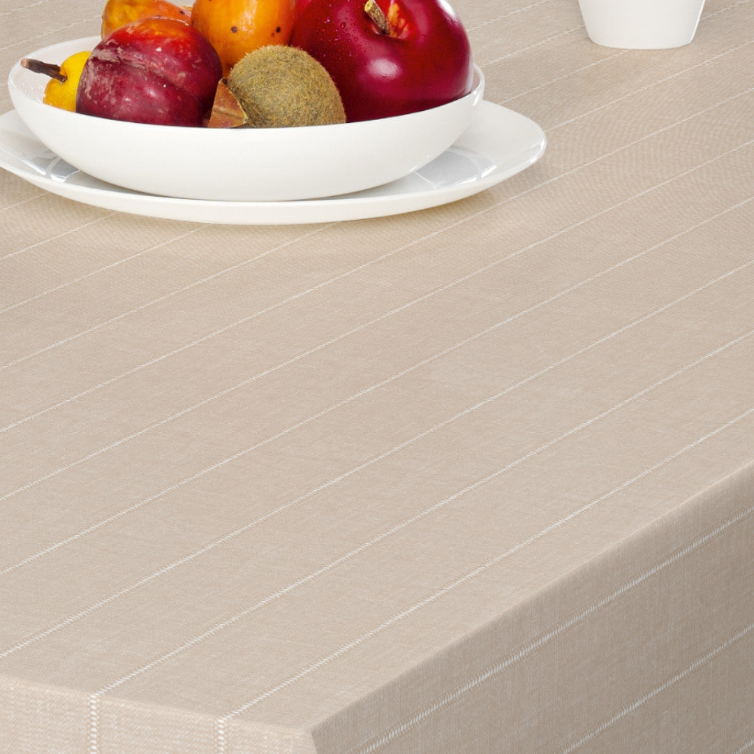 Balance Cake - 160 cm bred voksduk, stripet, beige