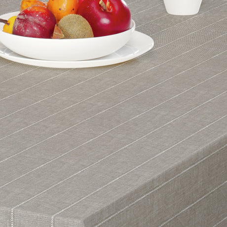 Balance Seal - 160 cm bred voksduk med stripet mønster i grålig nyanse