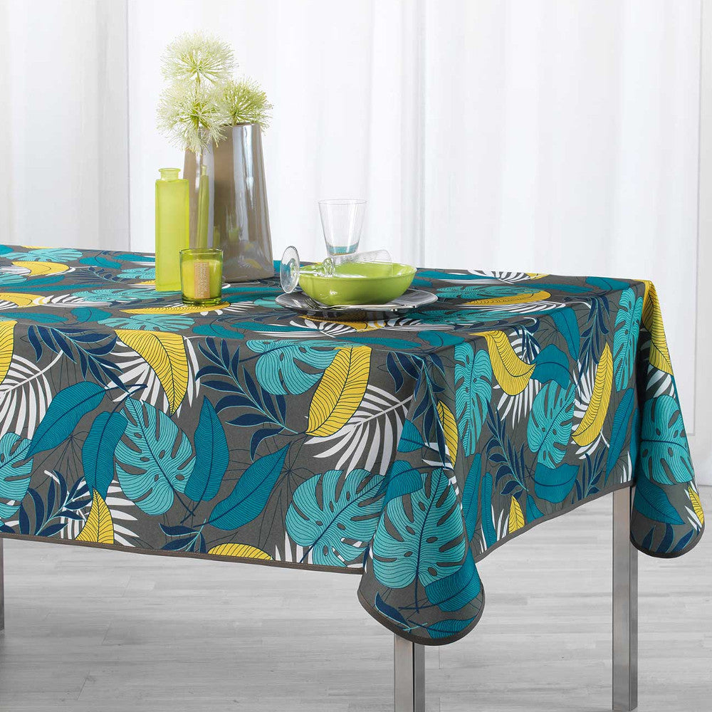 Beauty Jungle Khaki/Yellow – Bordduk med flekkavvisende behandling, 150 x 240 cm