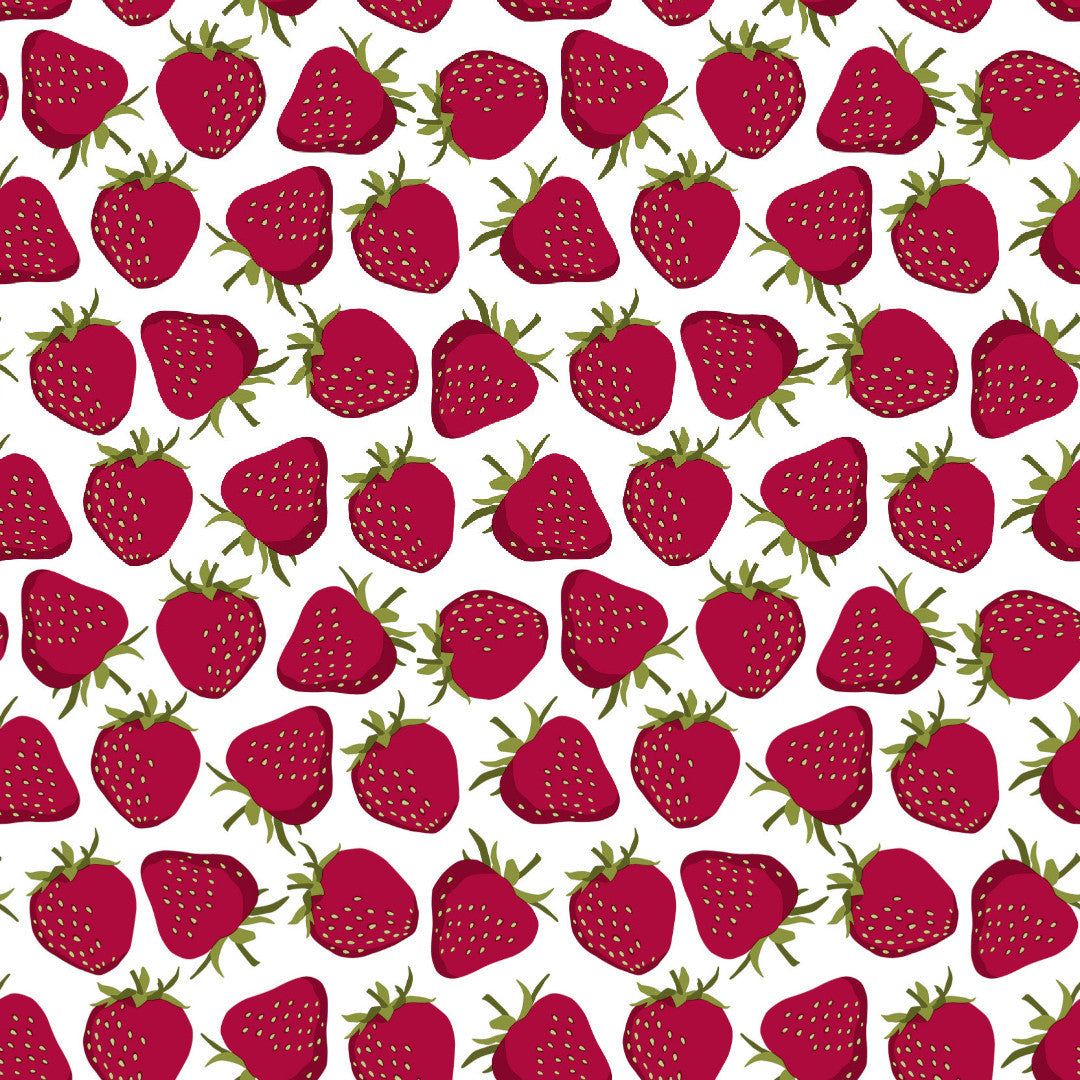 Berry Bliss - Voksduk med jordbærmotiv, mønster