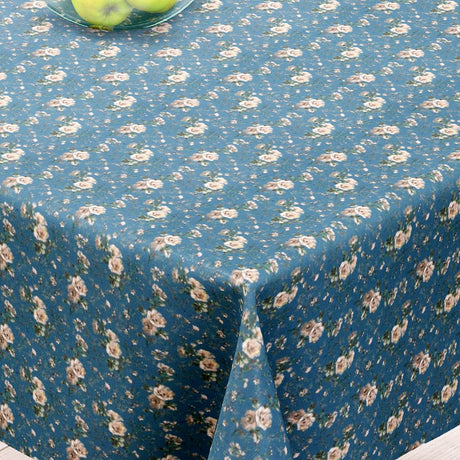 Betsy Blå - Akrylduk med flotte små blomster - 155 cm bred