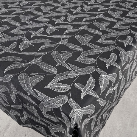 Bianca mørk blå - Akrylduk med hvite strekblader