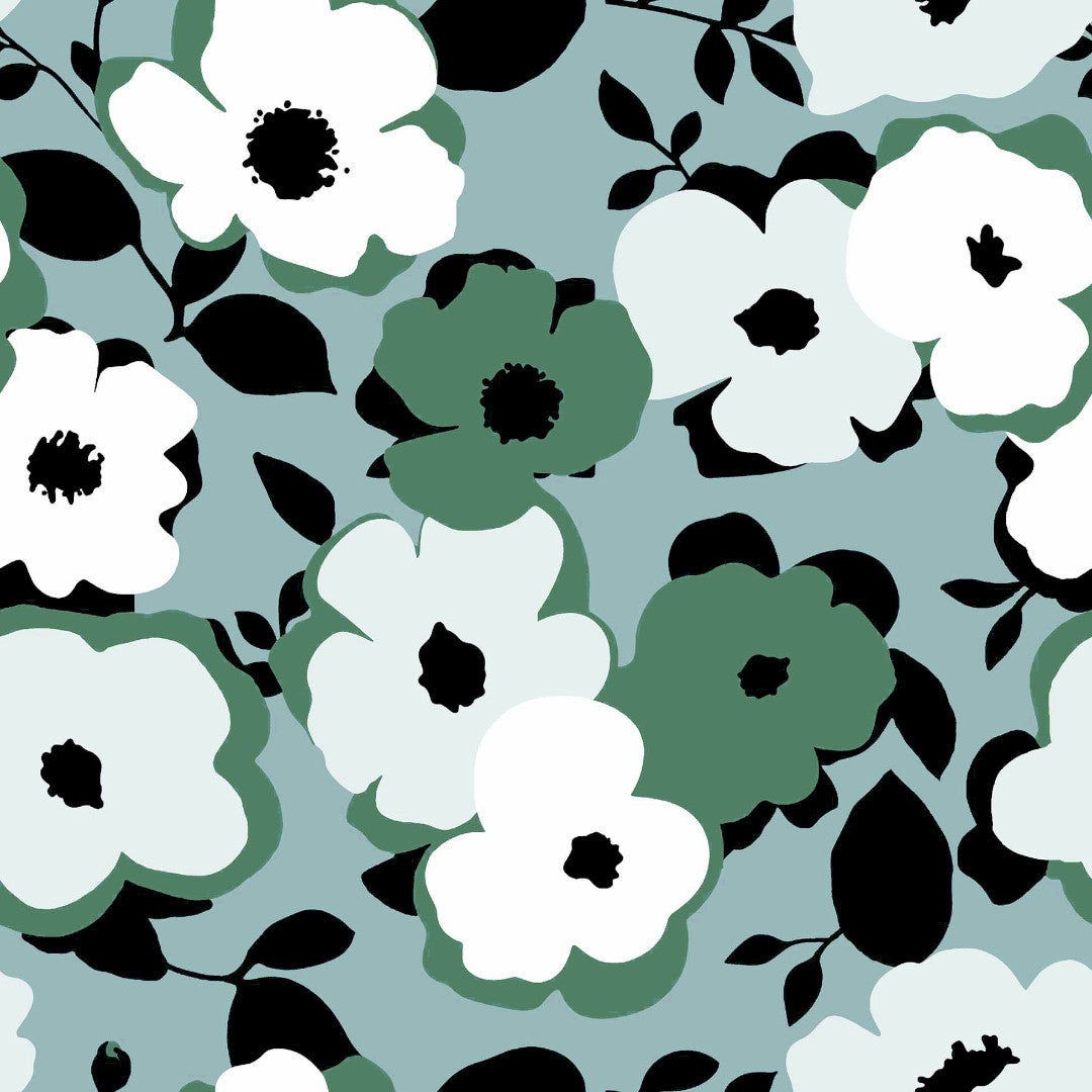 Big Flower Sage – Voksduk med blomster