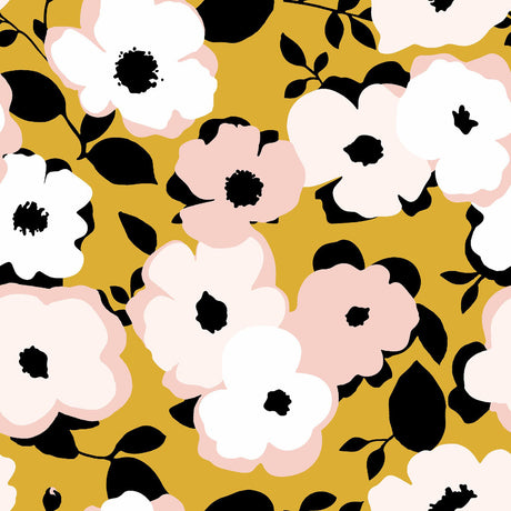 Big Flower Yellow – Voksduk med blomster