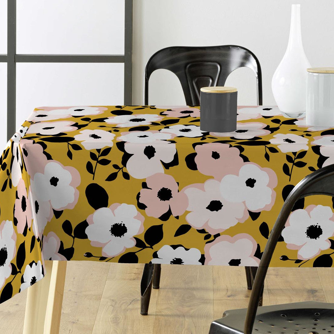 Big Flower Yellow – Voksduk med blomster