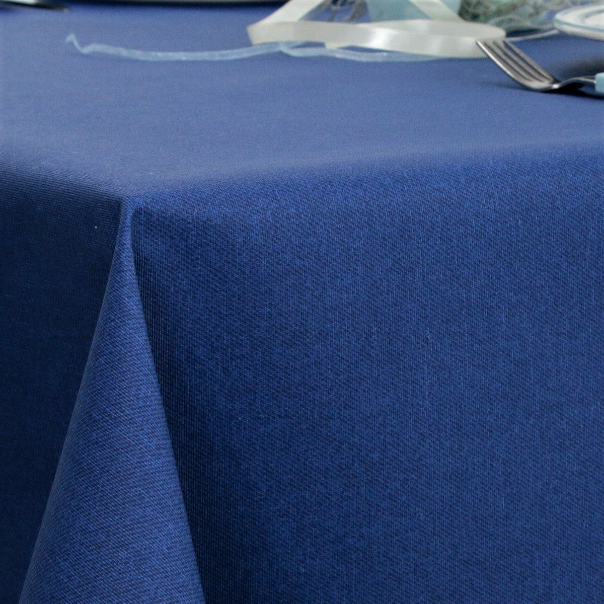 Ensfarget blå akrylduk - Dali 160 cm bred