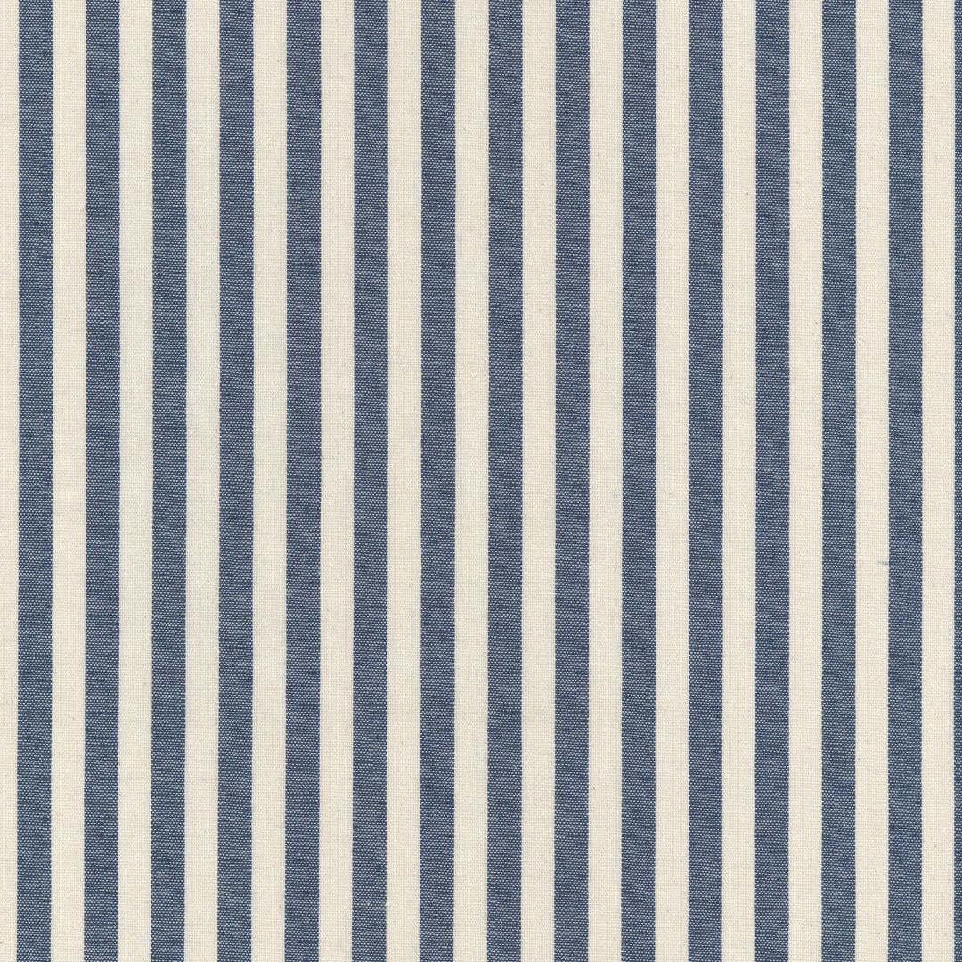 Blå Nordisk Stripe – Akrylduk i rustikk hørlook, mønster