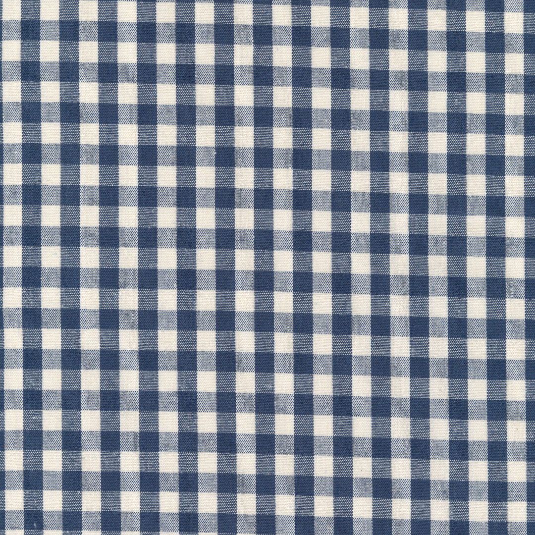 Blå Nordisk Rute – Akrylduk i rustikk hørlook, mønster