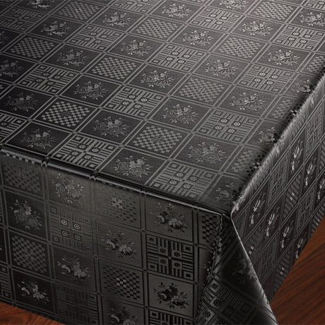 Sort voksduk med preget mønster