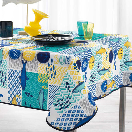 Blue Lagoon White, bordduk med flekkavvisende behandling, 150 x 240 cm