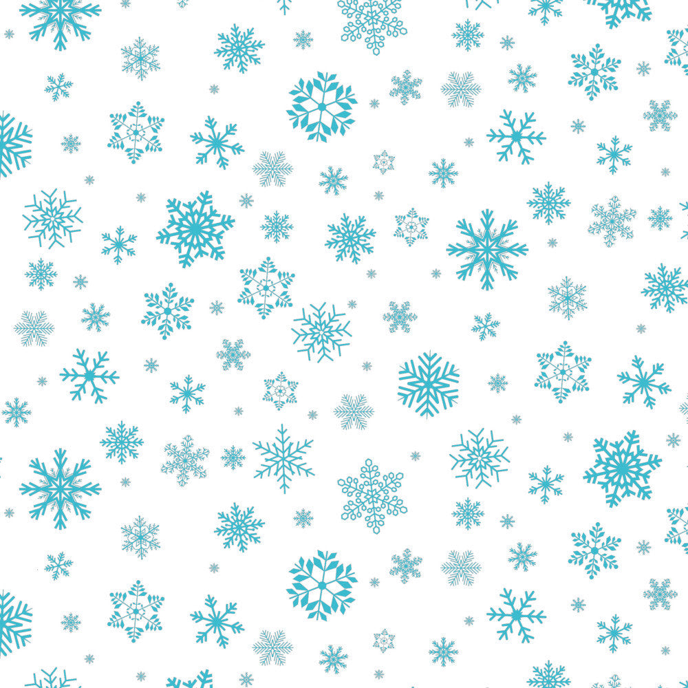 Gjennomsiktig julevoksduk – Snow-Blue på klar plast