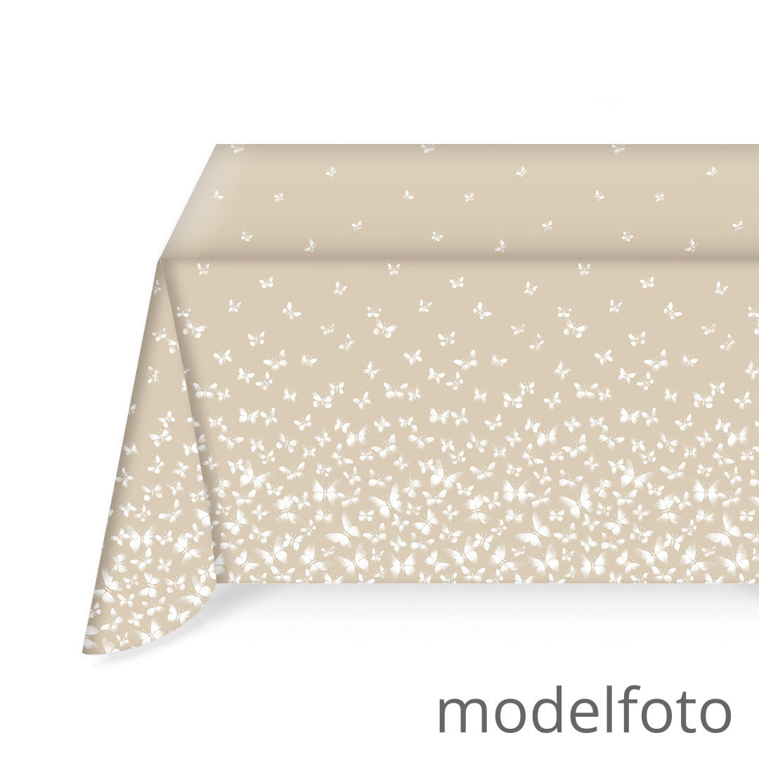 Butterfly – Akrylduk i hørlook med hvite sommerfugler