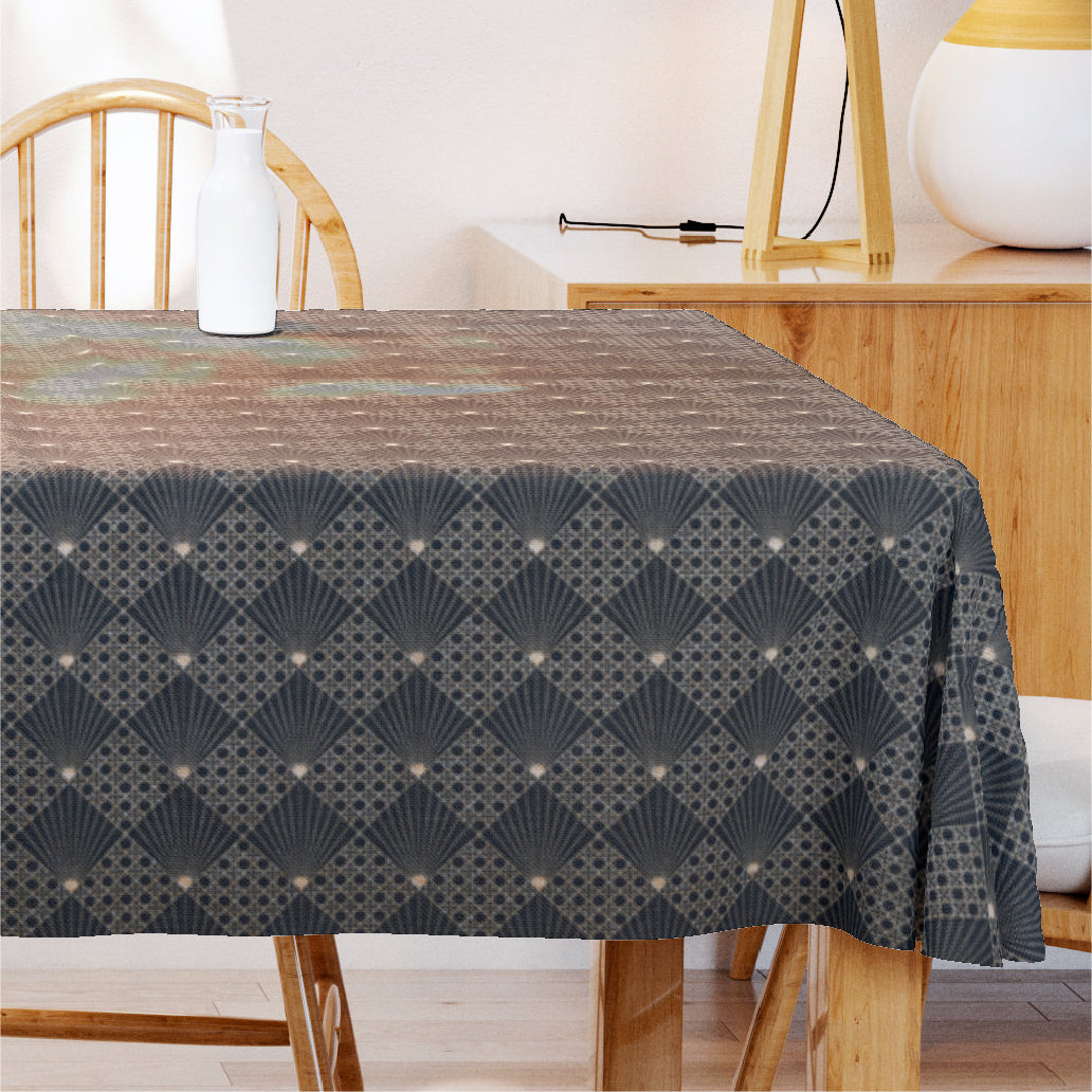 Cannage Sort - Akrylduk med flott grafisk mønster 155 cm bred