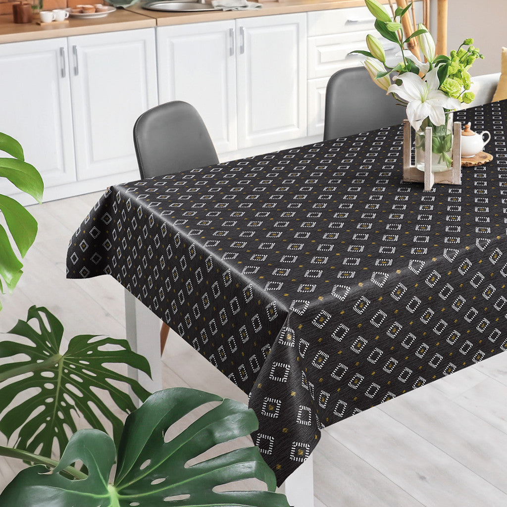 Casa Antrasitt – voksduk med rutemønster og linlook