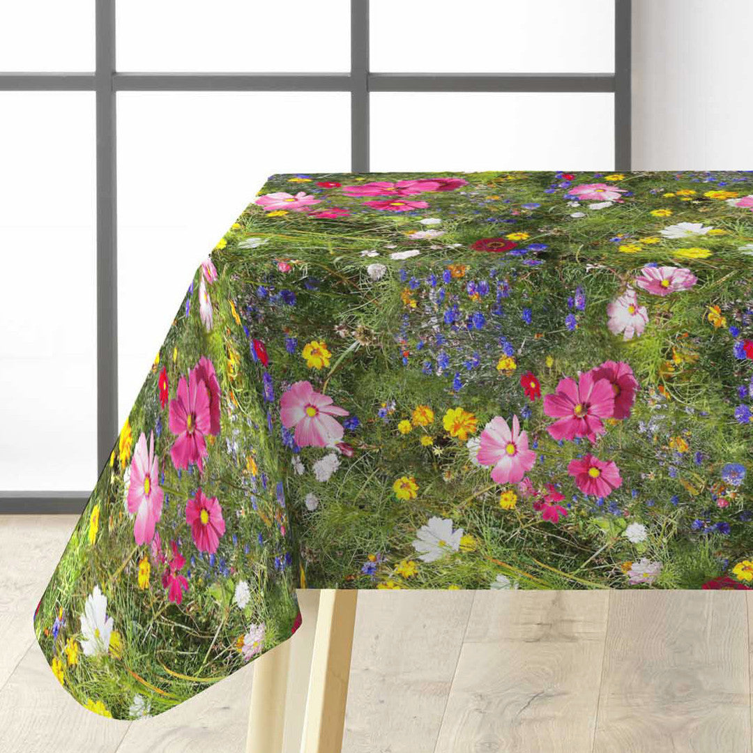 Ville blomster – Voksduk med fargerike blomster på bord