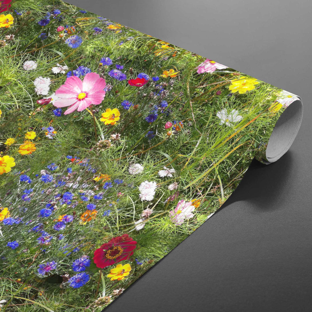 Ville blomster – Rullet voksduk med fargerike blomster