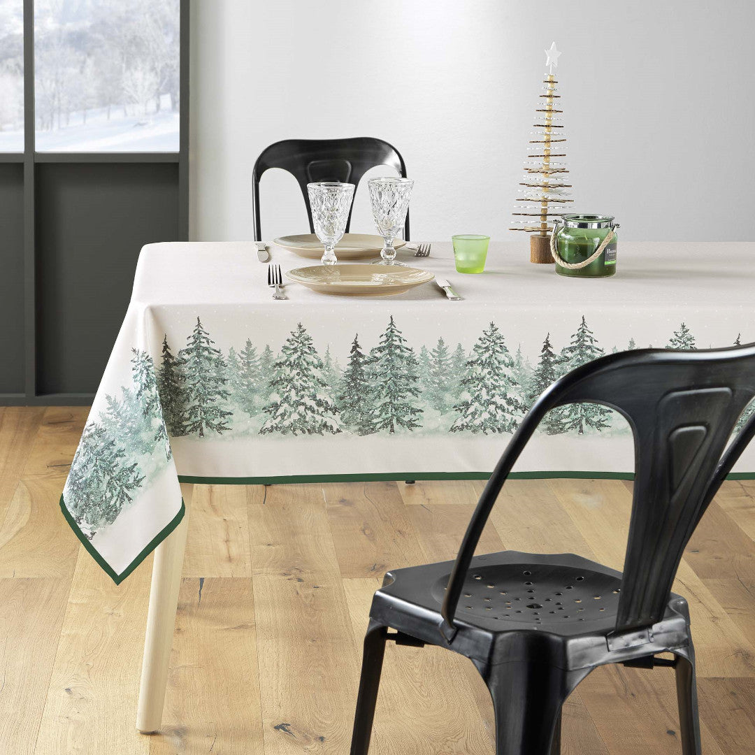 Christmas 150 x 300 cm, rektangulær juleduk med flekkavvisende behandling, oppdekking